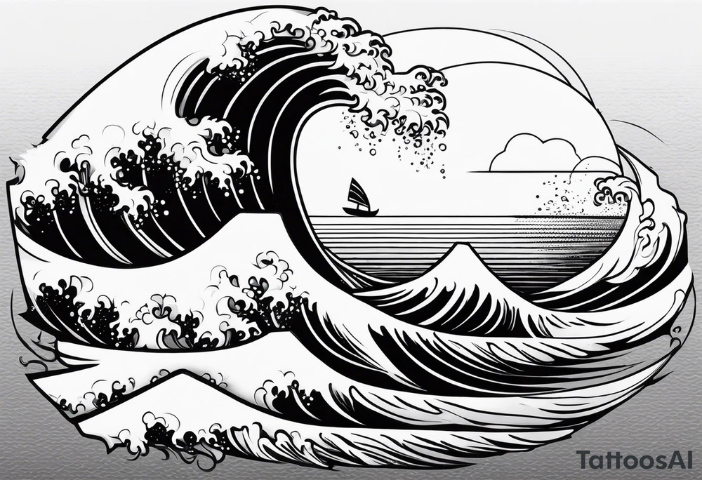 Stoicism and birth and surf tattoo idea