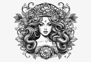 Medusa with venus fly traps instead of snakes tattoo idea