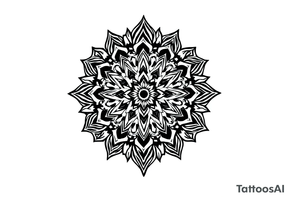 long mandala with ancient rhyme tattoo idea