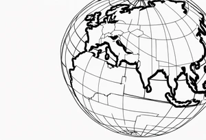 globe shattering with world map tattoo idea