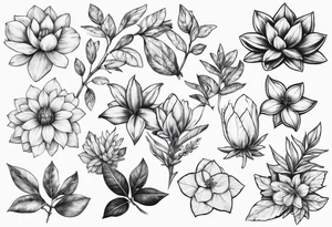 Collection of Hyrule plant tattoo idea