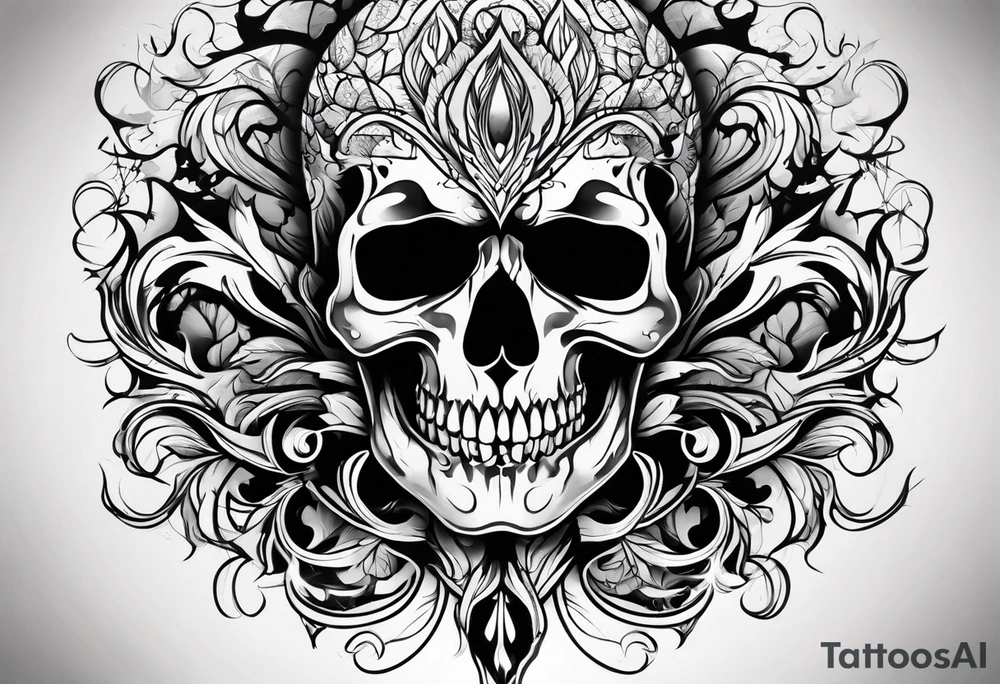 Skull flames tattoo idea