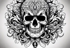 Skull flames tattoo idea