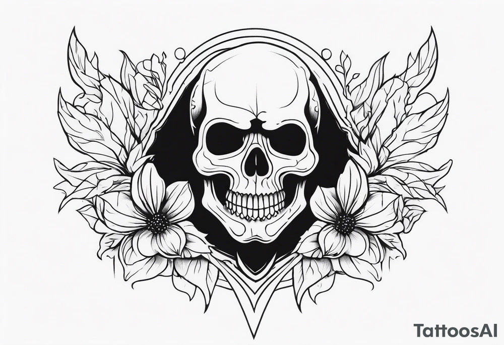 Creepy skull tattoo idea