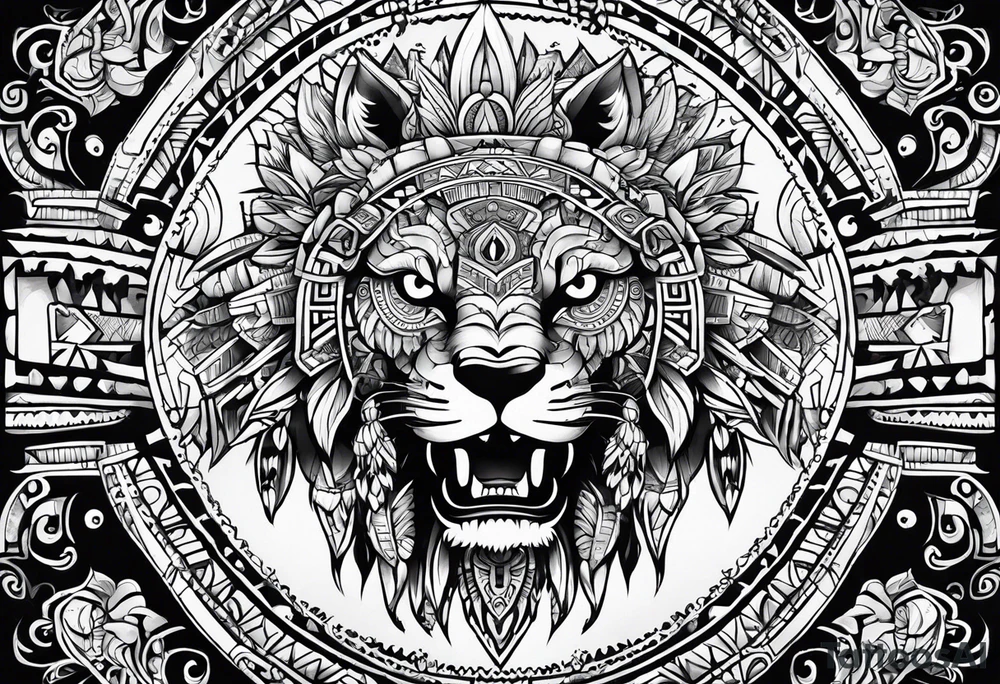Aztec animal tattoo idea