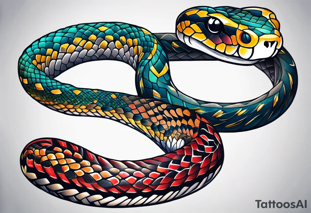 Snake turning into chain tattoo idea