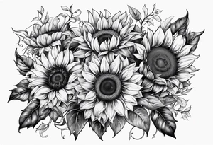 Sunflower bouquet tattoo idea