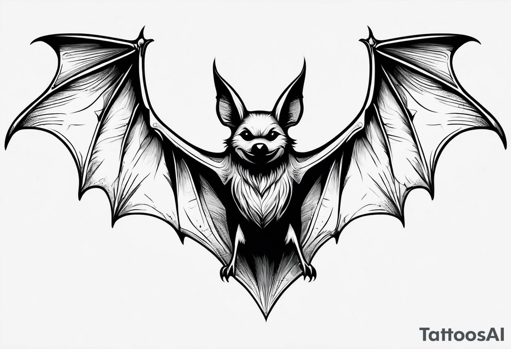 sweet looking bat, minimal detail tattoo idea