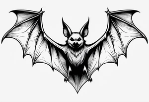 sweet looking bat, minimal detail tattoo idea