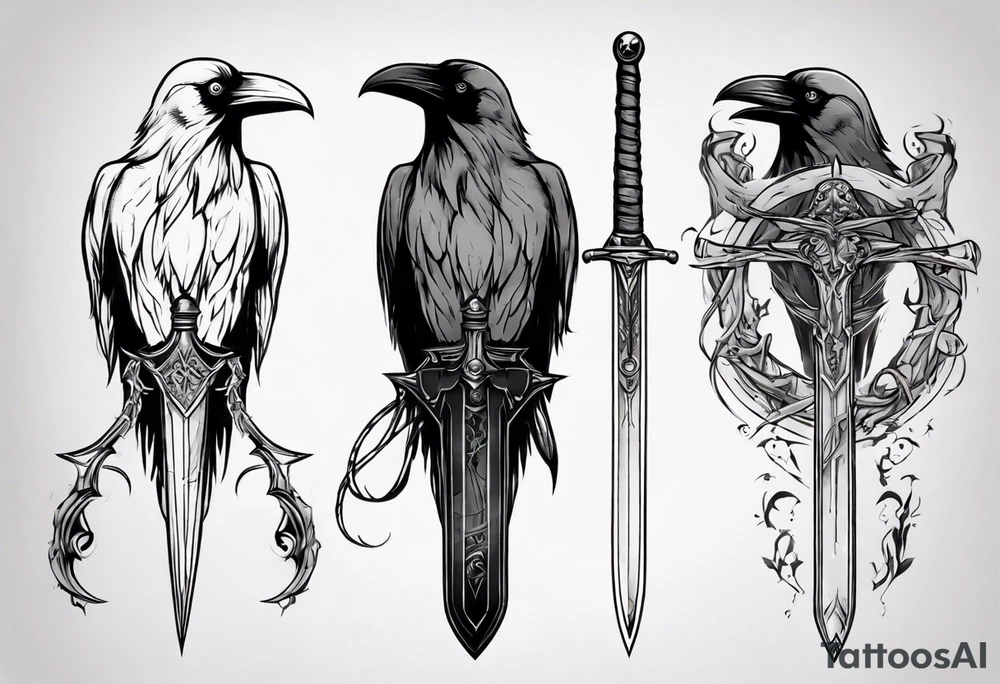Raven with the sword tattoo idea