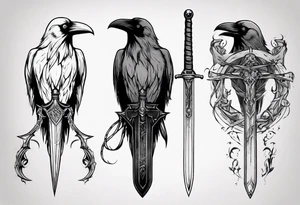 Raven with the sword tattoo idea