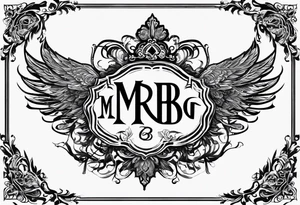 letters: "MRBG" underlined, equally separated
simple, clear, plain, unadorned, no background tattoo idea