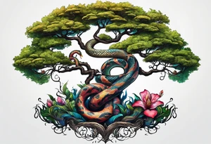 Tree fo life with snake tattoo idea