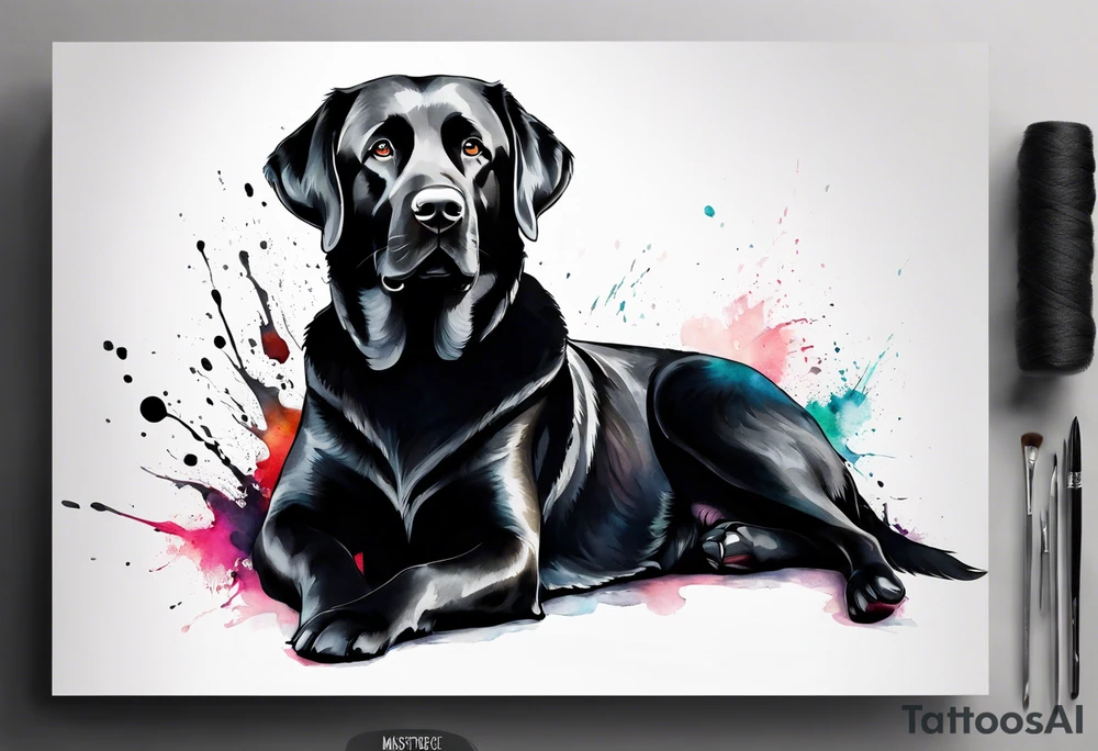 Black Labrador tattoo idea