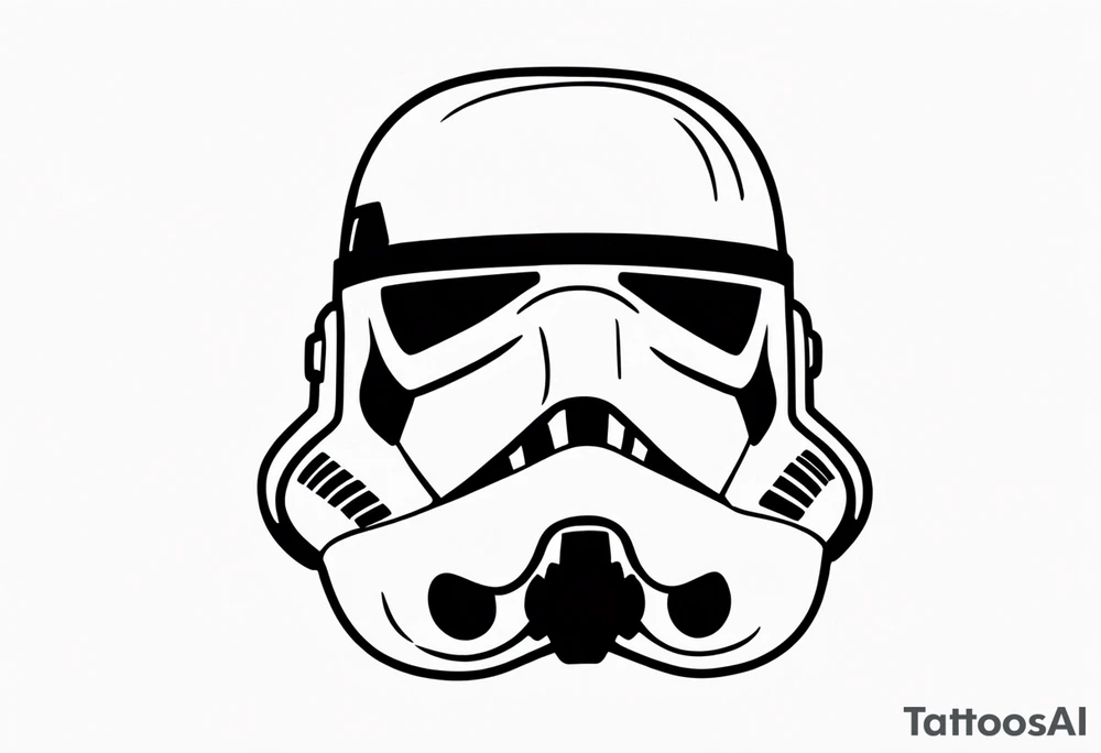 Line work storm trooper helmet tattoo idea