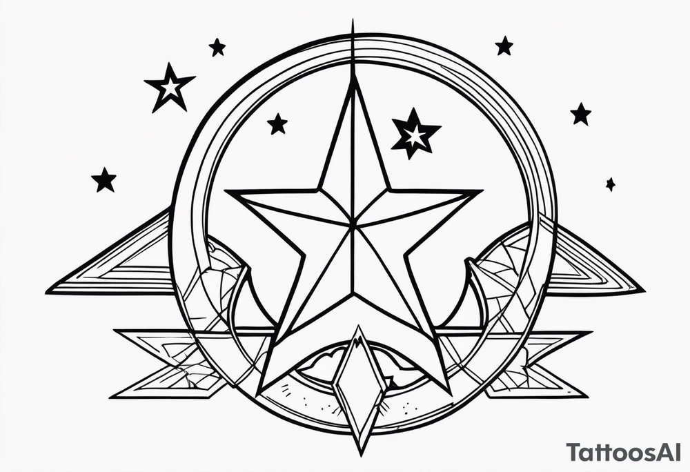 Star and moon tattoo idea