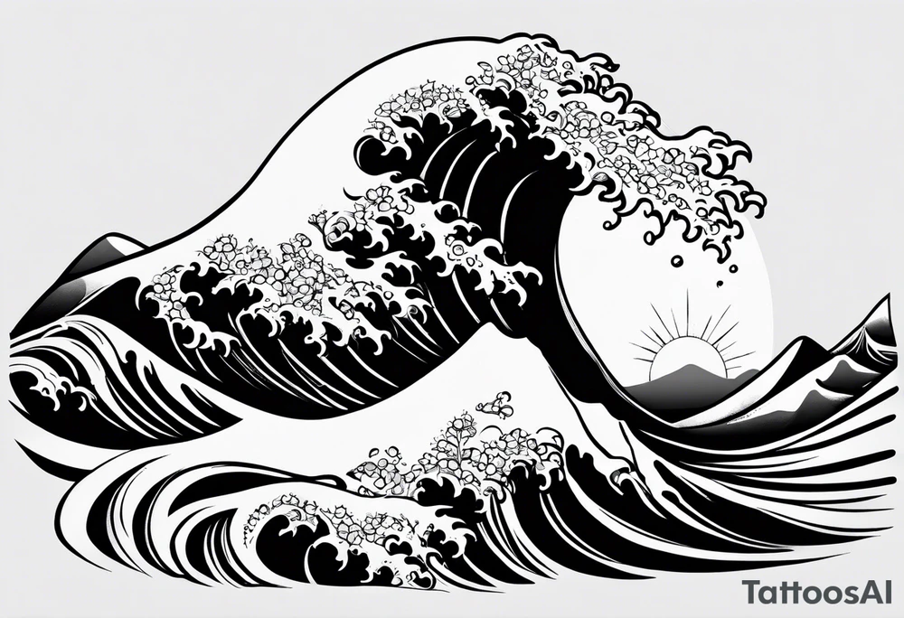 "come what may" written 
in waves tattoo idea