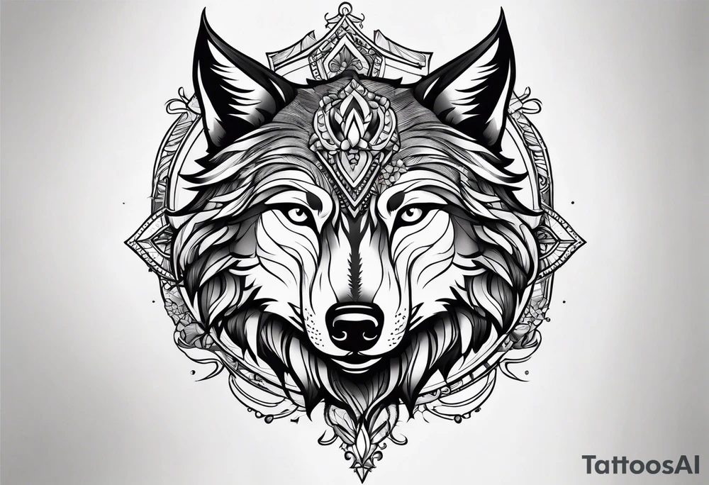 Pretty wolve tattoo idea