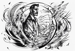 Man leaving his past behind him ready to take on the future tattoo idea
