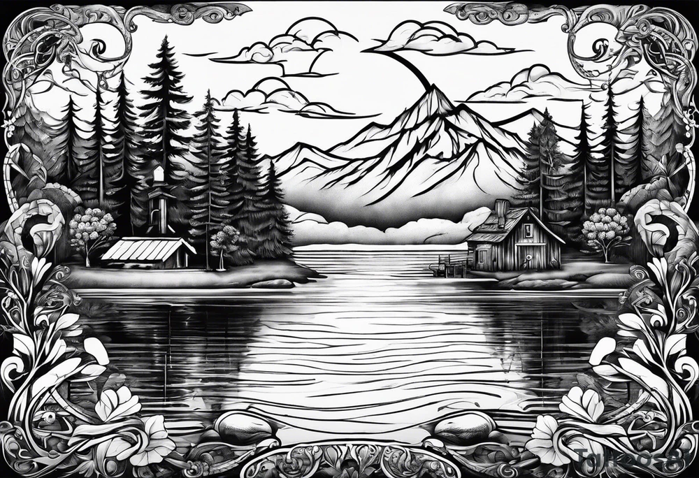 Lake life infinity sign tattoo idea