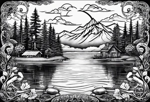 Lake life infinity sign tattoo idea