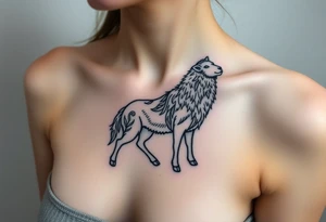 Sheep with wolf coming out of its body tattoo idea