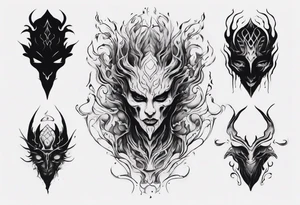 A black, shapless, faceless shadow creature tattoo idea