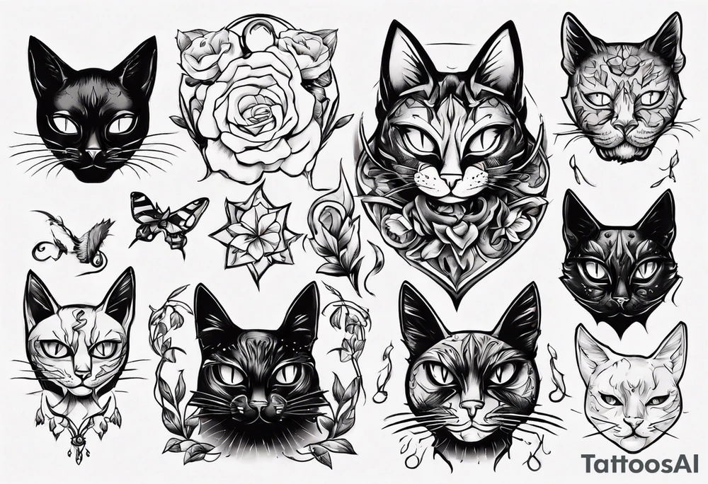 black cat tattoo idea