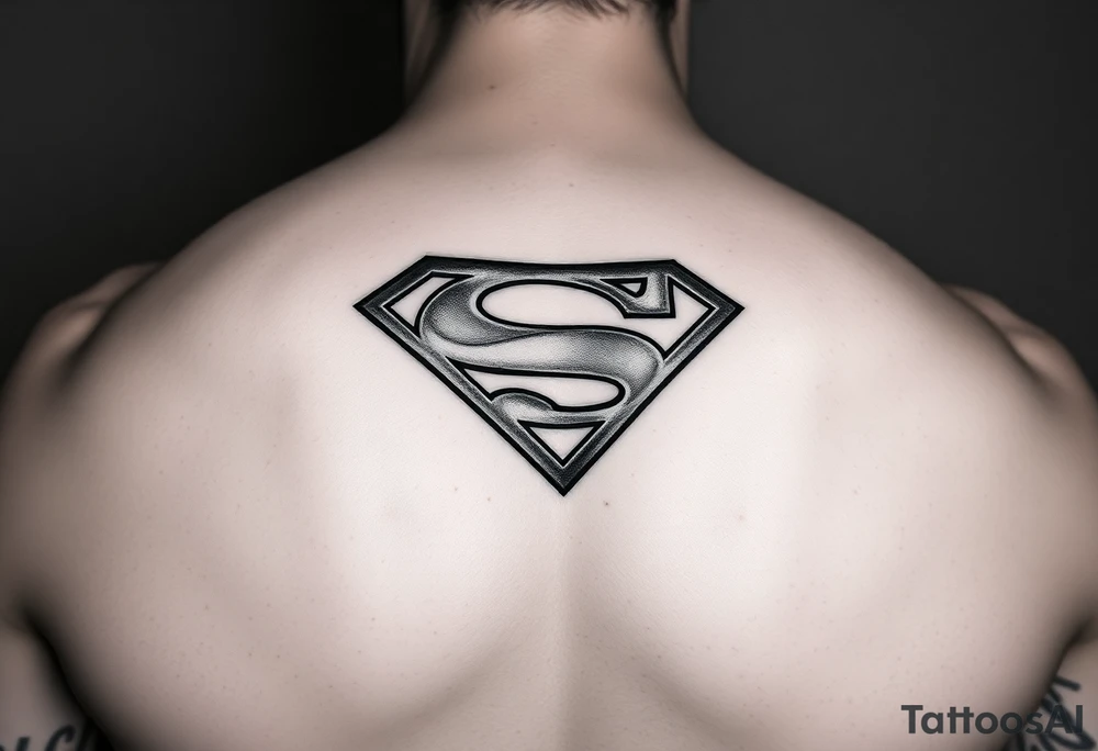 A hand tattoo that looks like the superman symbol but instead Says Soopa Villan tattoo idea