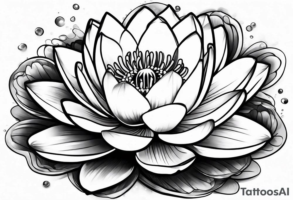 Water lily bouquet tattoo idea