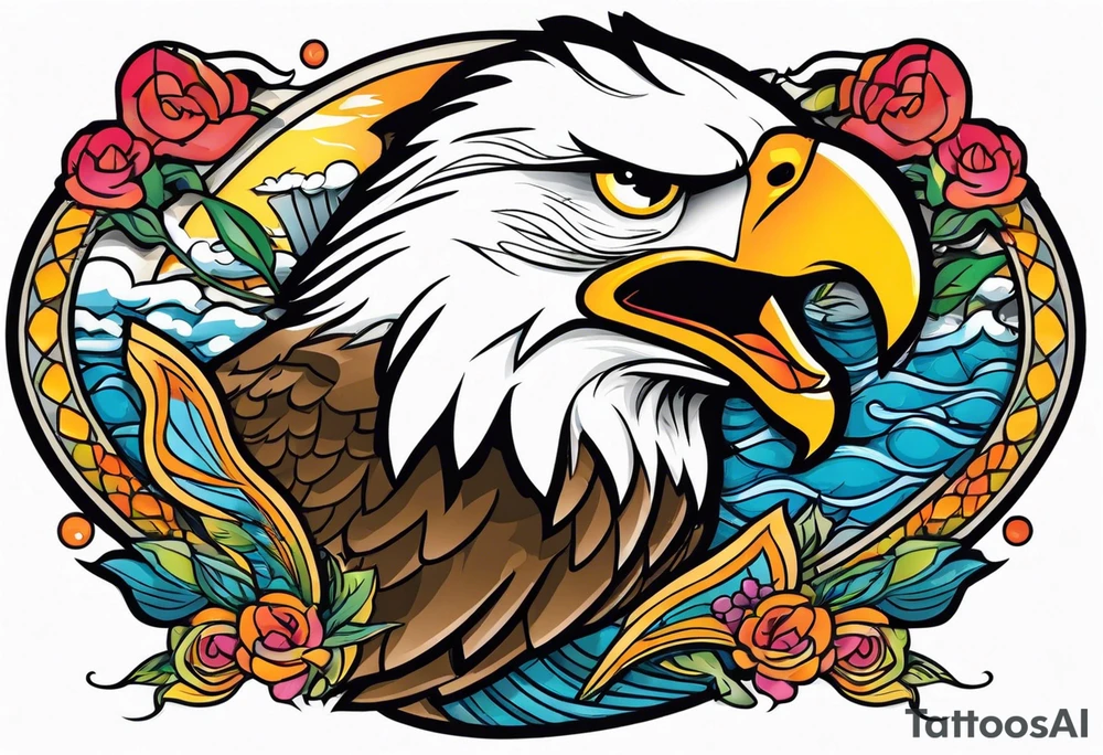 eagle catching fish tattoo idea