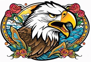 eagle catching fish tattoo idea