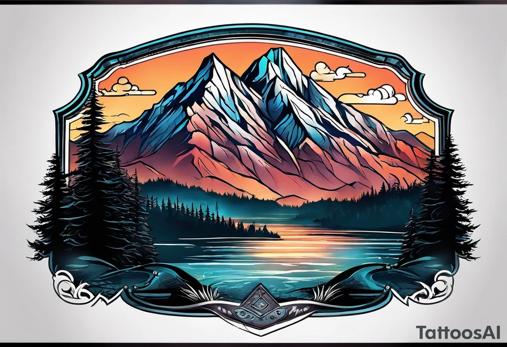 Pennsylvania mountains tattoo idea