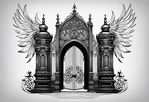 Gothic gate tattoo idea