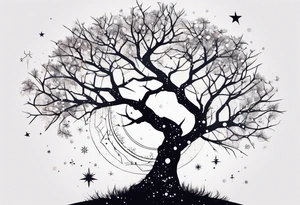 Constellation, tree , snowflake tattoo idea