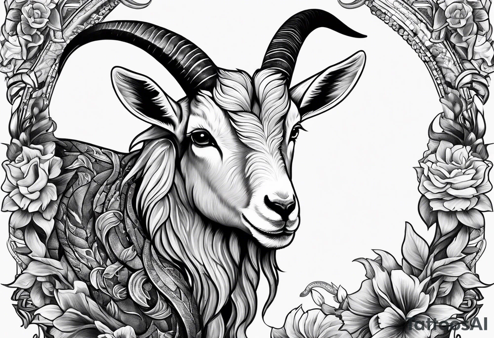 Goat combined with snake tattoo idea