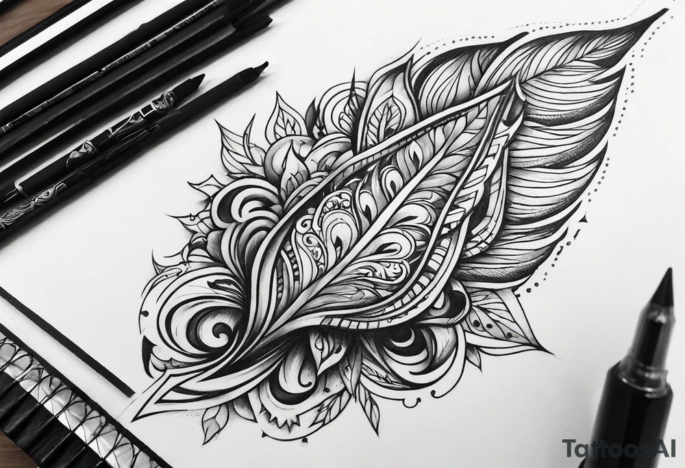 a streak with no color inside with a M, A and P with number 13, 10 and 20 tattoo idea