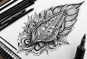 a streak with no color inside with a M, A and P with number 13, 10 and 20 tattoo idea