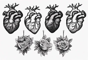 Anatomical heart on a string, anatomical brain on a string tattoo idea