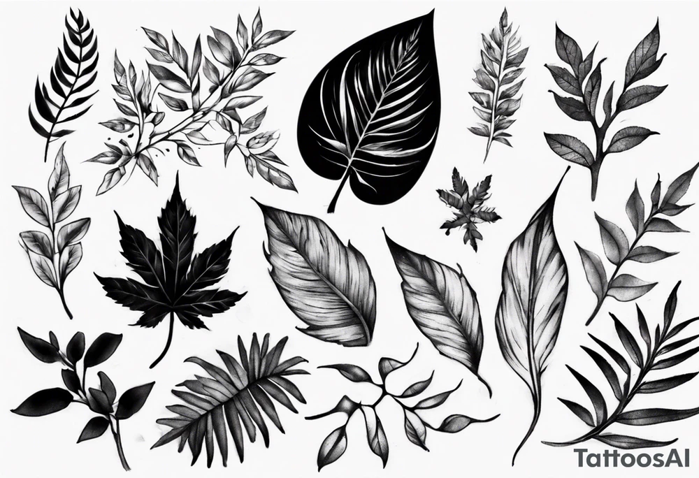 leaf tattoo for my shoulder/trap tattoo idea