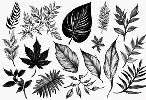 leaf tattoo for my shoulder/trap tattoo idea