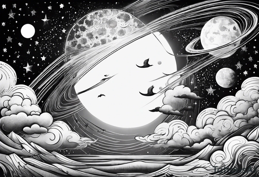 Sky and stars tattoo idea