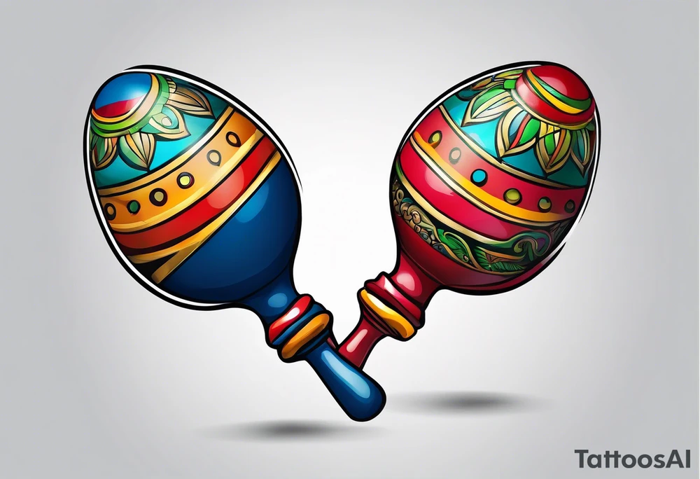 2 colorfull maracas with Cuban colors tattoo idea