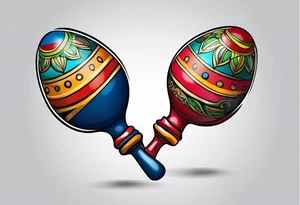 2 colorfull maracas with Cuban colors tattoo idea