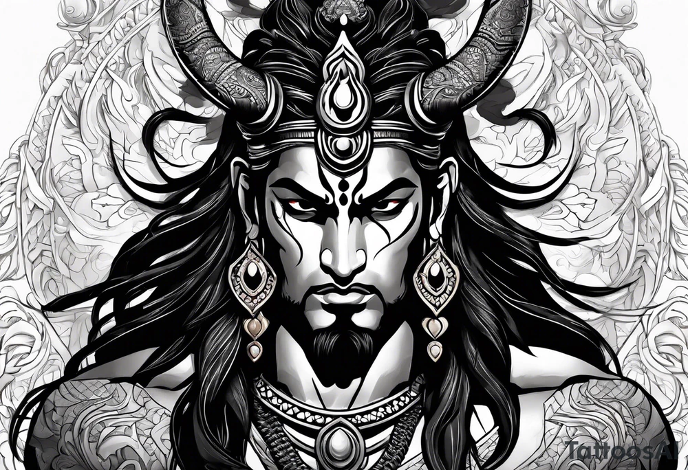Lord Shiva in angry mood tattoo idea