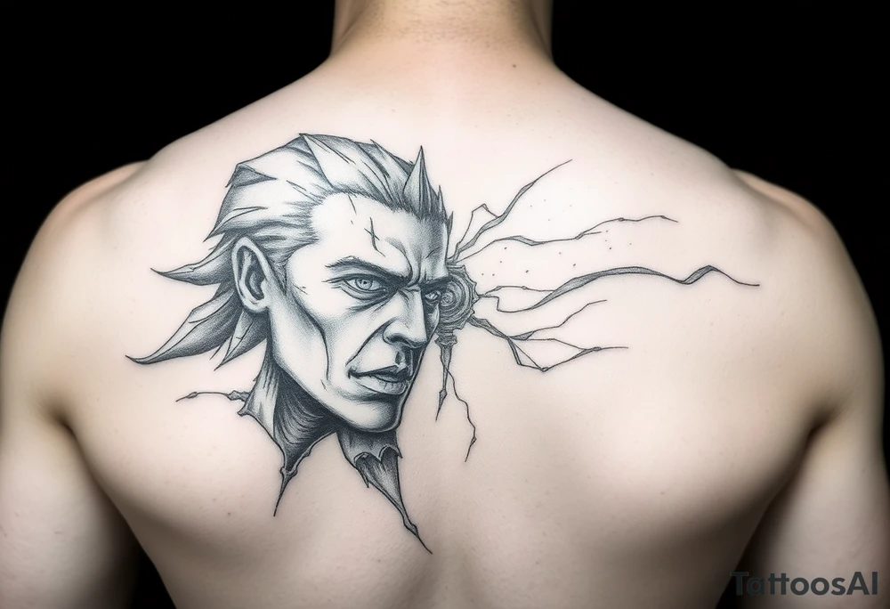 pencil sketch of dark and light emotion tattoo idea