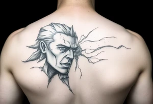 pencil sketch of dark and light emotion tattoo idea