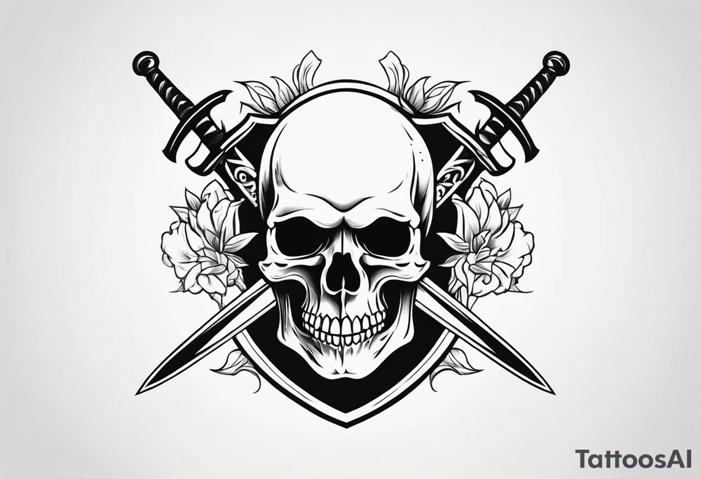 Skull and sword tattoo idea
