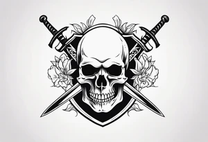 Skull and sword tattoo idea