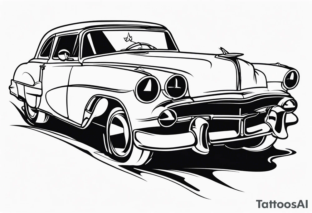 black fire car tattoo idea